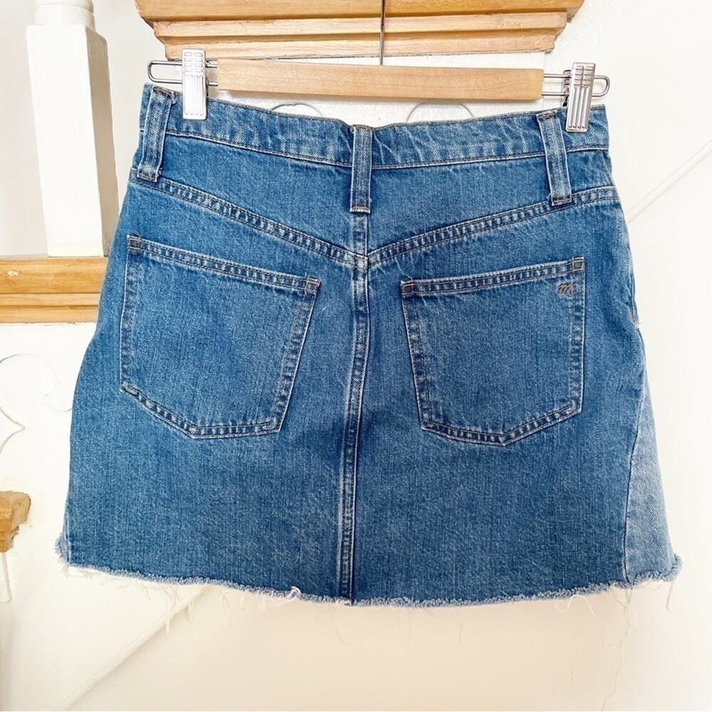 Madewell Blue Rigid Denim A-Line Mini Skirt: Pieced Edition Size 26 - Picture 7 of 9